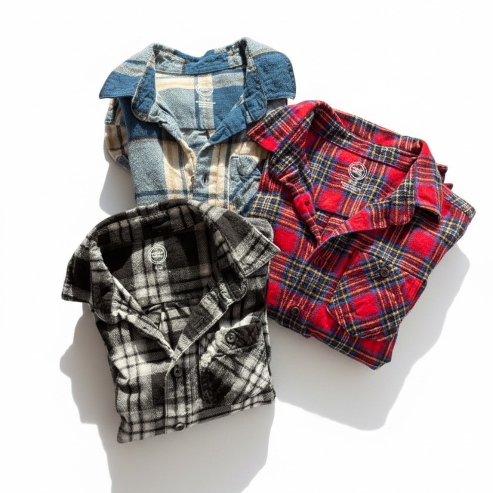 3 Flannel shirts for Boys